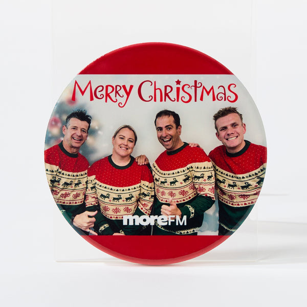 Personalised Round Ceramic Coaster with Cork